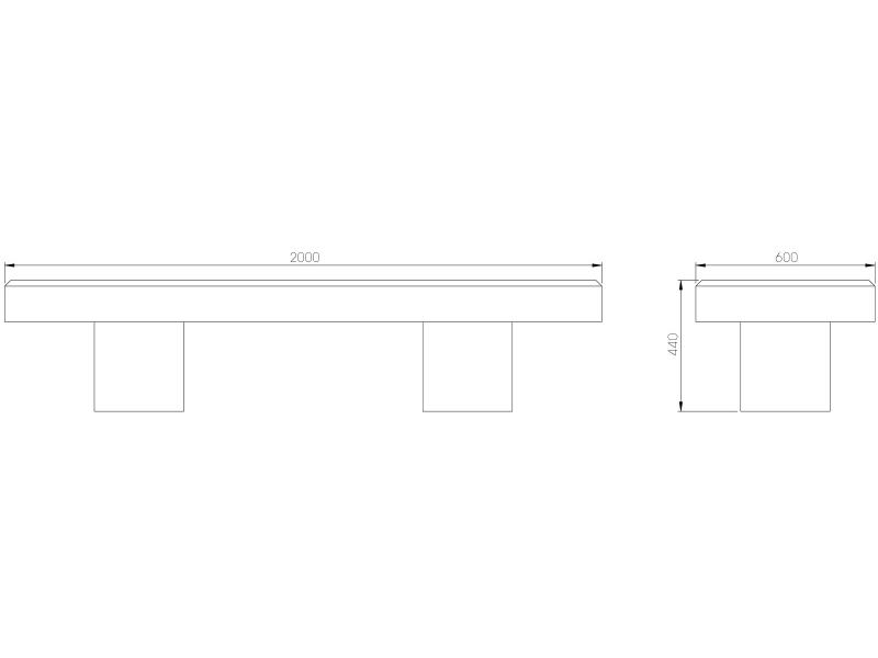 Banc Béton - Plan