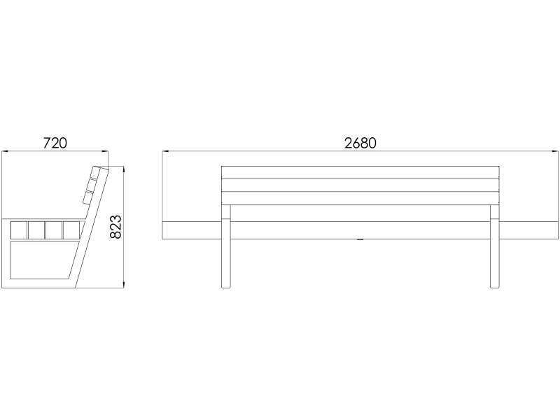 Banc Combikot Type B - Plan