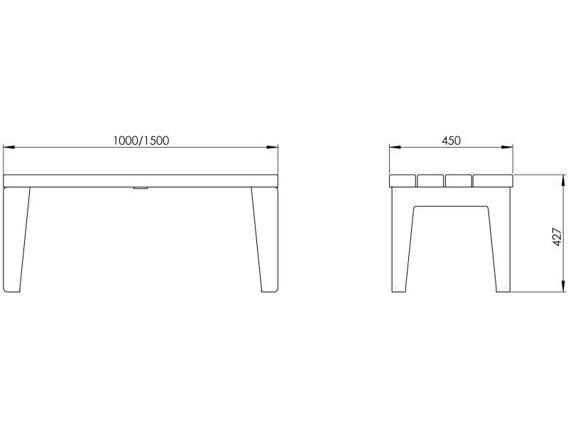 Banquette Véga Lg1m - plan