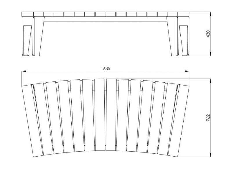 Banquette Courbe Véga - Plan