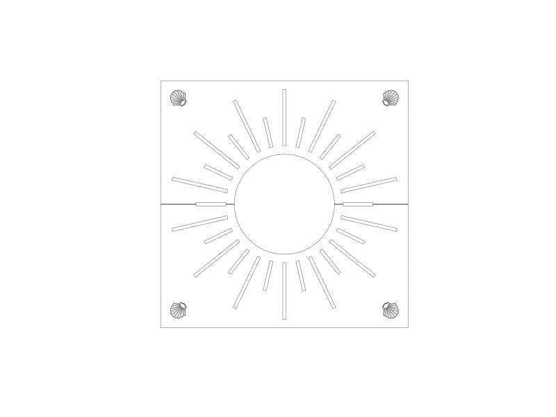 Grille d'arbre Merelle Carrée - Plan