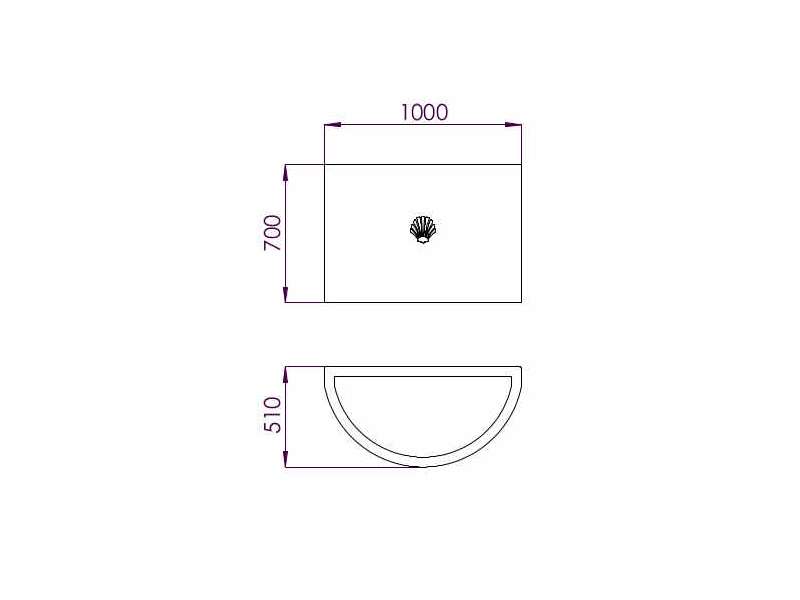 Jardinière Merelle adossée - Plan